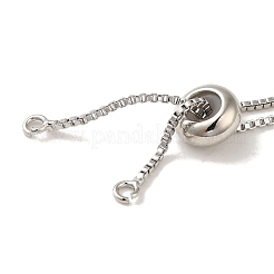 Rack Plating Adjustable Brass Box Chain Slider Bracelet Making&nbsp;KK-M285-03P