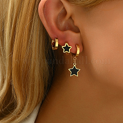 3 Pairs 201 Stainless Steel Acrylic Hoop Earrings for Women&nbsp;BM5587