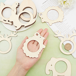 24 Pcs 6 Styles Wood Napkin Rings&nbsp;AJEW-GF0002-75