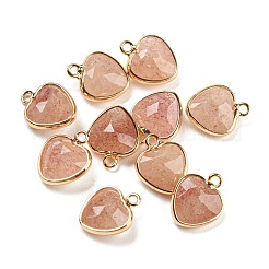 Natural & Synthetic Mixed Gemstone Faceted Heart Charms&nbsp;G-Q006-07G