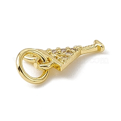Brass Micro Pave Cubic Zirconia Charms&nbsp;X-ZIRC-F132-15G
