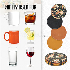 Magibead 8Pcs 4 Styles PU Leather Cup Mats&nbsp;AJEW-MB0001-09A