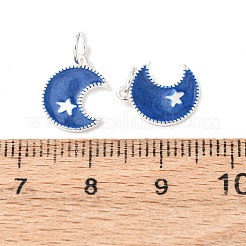 925 Sterling Silver Enamel Moon with Star Charms&nbsp;STER-G050-04S