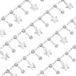 3M Handmade Rhinestone Flat Round Link Chains&nbsp;CHC-TA0001-36