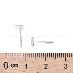 925 Sterling Silver Flat Pad  Stud Earring Findings&nbsp;STER-K167-045D-S
