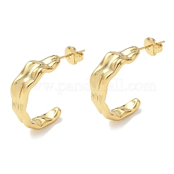 Textured 304 Stainless Steel Stud Earrings for Women&nbsp;EJEW-K333-02G