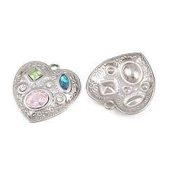 304 Stainless Steel Rhinestone Pendants&nbsp;STAS-Z202-12P