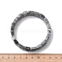 Rectangle Natural Map Stone Beads Stretch Bracelets for Women Men&nbsp;BJEW-Z149-01G