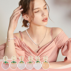 20Pcs Natural Agate Peach Charms&nbsp;G-OC0006-03