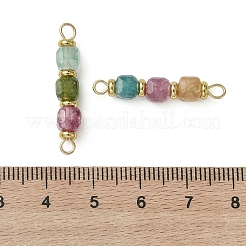 Natural Multicolor Tourmaline Faceted Cube Beaded Connector Charms&nbsp;PALLOY-JF05306