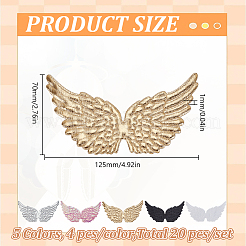 20Pcs 5 Colors Polyester Thread Iron on/Sew On Patches&nbsp;PATC-GO0001-13