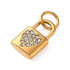 304 Stainless Steel Rhinestone Pendants&nbsp;RB-CBA324D-01G-11