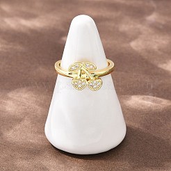 Brass Micro Pave Cubic Zirconia Cuff Rings for Women&nbsp;RJEW-B153-03G