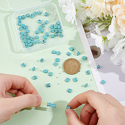 1 Strand Rectangle Synthetic Turquoise Beads Strands&nbsp;G-NB0005-57