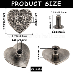 20 Sets Zinc Alloy Coin Collision Rivets&nbsp;FIND-CP0001-88