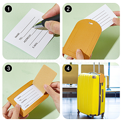 4Pcs 4 Colors PU Leather Luggage Tag&nbsp;AJEW-PH0018-19