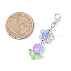 6Pcs 6 Colors Tulip Star Glass Pendant Decorations&nbsp;HJEW-JM02847