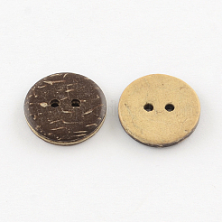2-Hole Flat Round Coconut Buttons&nbsp;BUTT-R035-005