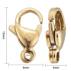 Ion Plating(IP) 304 Stainless Steel Lobster Claw Clasps&nbsp;STAS-H353-E-02G