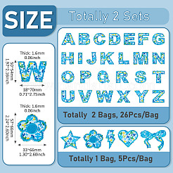 2 Sets Polyester Embroider Self-adhesion Thread Iron on/Sew On Patches&nbsp;PATC-TA0001-54A