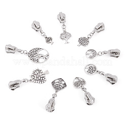 18Pcs 9 Style Alloy Zipper Pulls&nbsp;HJEW-TAC0080