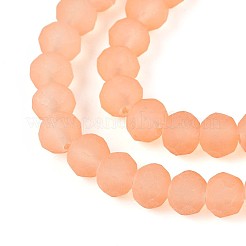 Baking Paint Frosted Glass Beads Strands&nbsp;FGLA-N003-6mm-06