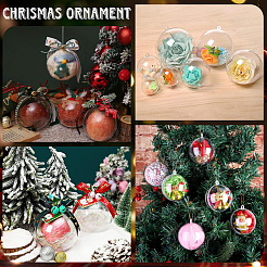 10Pcs Transparency Acrylic Christmas Balls Pendants&nbsp;DIY-CP0013-38A