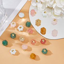 20Pcs 5 Colors Natural Green Aventurine & Topaz Jade & Rose Quartz&nbsp;PALLOY-FH00086