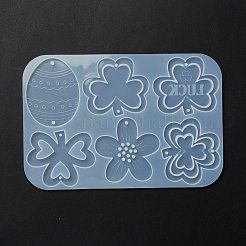 Easter Egg & Shamrock & Flower Connector Charms Silicone Molds&nbsp;X-DIY-L065-01