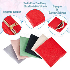 6Pcs 6 Colors Imitation Leather Jewelry Storage Zipper Bags&nbsp;ABAG-TA0001-66A