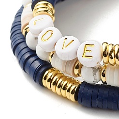 Love Beads Stacking Stretch Bracelets Set for Women&nbsp;BJEW-JB07162