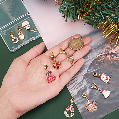 10Pcs 10 Style Christmas Theme Alloy Enamel Pendants&nbsp;HJEW-FG0001-15