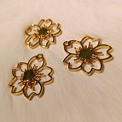 Zinc Alloy Open Back Bezel Pendants&nbsp;PALLOY-F242-01G