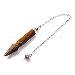 Natural Tiger Eye Pointed Dowsing Pendulums&nbsp;G-Q184-04D-P