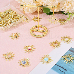 40Pcs Rack Plating Alloy Open Back Bezel Pendants&nbsp;FIND-CA0008-76