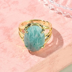 Brass Cuff Open Rings&nbsp;RJEW-D347-03G-15