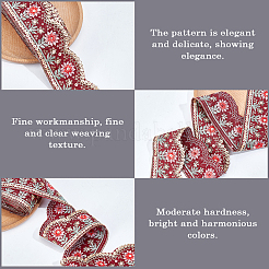 7.5Yards Vintage Jacquard Polyester Lace Ribbon&nbsp;SRIB-CY0001-42A
