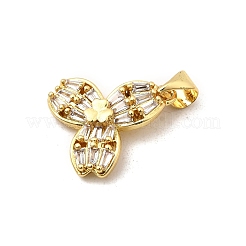 Brass Micro Pave Clear Cubic Zirconia Pendants&nbsp;KK-I360-011G-01