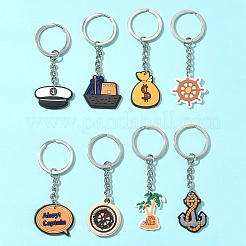 8Pcs 8 Styles Cartoon PVC Pendant Keychain&nbsp;KEYC-FS0001-07