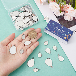 60Pcs 3 Styles 304 Stainless Steel Pendant Cabochon Settings&nbsp;STAS-SC0006-17