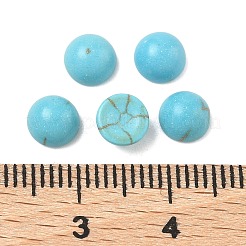 Craft Findings Dyed Synthetic Turquoise Flat Back Dome Cabochons&nbsp;X-TURQ-S266-6mm-01