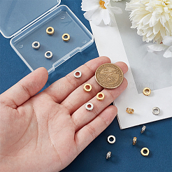 16Pcs 2 Colors Brass Micro Pave Clear Cubic Zirconia European Beads&nbsp;OPDL-UN0001-08