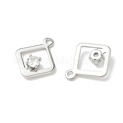 Brass Micro Pave Cubic Zirconia Rhombus Charms&nbsp;KK-Z136-01P