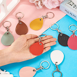 8Pcs 8 Colors PU Leather & Alloy Pendants&nbsp;KEYC-TA0001-31