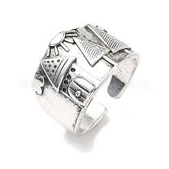 Alloy Cuff Open Rings&nbsp;RJEW-C157-03AS