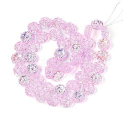 Electroplate Transparent Glass Beads Strands&nbsp;EGLA-N055-01F