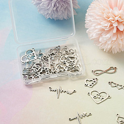 36Pcs 9 Styles 201 Stainless Steel Connector Charms&nbsp;STAS-PJ0001-32