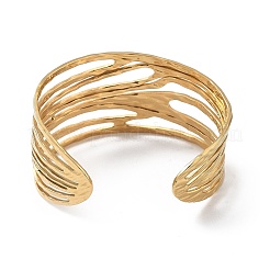 Ion Plating(IP) 304 Stainless Steel Cuff Bangles for Women&nbsp;BJEW-Z078-02G