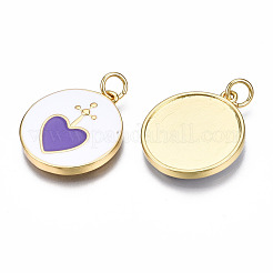 Brass Enamel Pendants&nbsp;ZIRC-T014-033G-NF