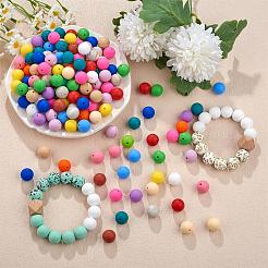 100Pcs Silicone Beads Round Rubber Bead 15MM Loose Spacer Beads for DIY Supplies Jewelry Keychain Making&nbsp;JX454A